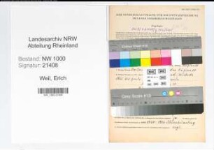 Entnazifizierung Erich Weil, geb. 09.02.1908 (Polizeibeamter)