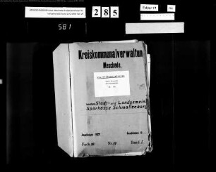 Stadt- und Landgemeinde Sparkasse Schmallenberg Bd.1
