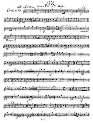 Concerto Allº Spiritoso. Corno Iᵐᵒ in B: Basso.