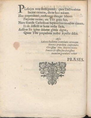 Gratulatio [Beiträger: Præses.]