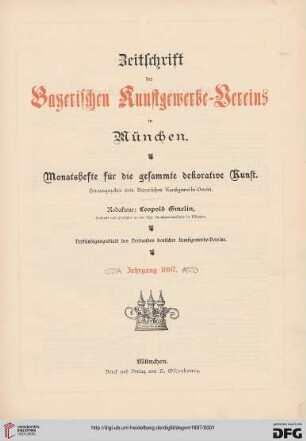46: Zeitschrift des Bayerischen Kunstgewerbe-Vereins zu München: Monatshefte für d. gesammte dekorative Kunst