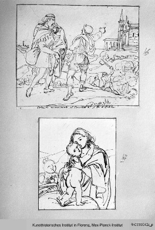 Cristoforo Colombo mit seinem Sohn Diego auf dem Weg zum Kloster Santa Maria di Rabida - C. Colombo mit seinem Sohn Diego auf dem Weg zum Kloster S. Maria di Rabida