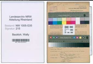 Entnazifizierung Wally Baukloh , geb. 25.06.1902 (Ballettmeisterin)