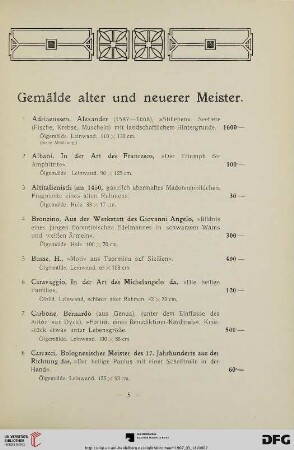 Gemälde älter und neuer Meister (Nr. 1-86)