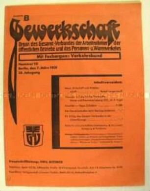 Mitteilungsblatt der Gewerkschaften des öffentlichen Dienstes "Gewerkschaft" u.a. zur Leipziger Messe