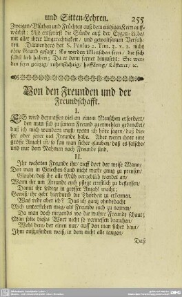 Von den Freunden und der Freundschafft
