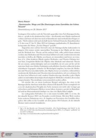 Spurensuche : Wege und (Be-)Deutungen eines Gemäldes der frühen Neuzeit