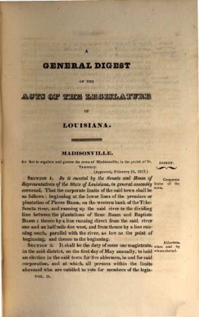 A general digest of the acts of the legislature of Louisiana : passed from the year 1804, zo 1827, inclusive, and in force at this last period, 2
