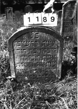 Grabstein 1189 (Index: 100098593) Maße HxBxT: 78x61x8 cm: Grabstein 1189