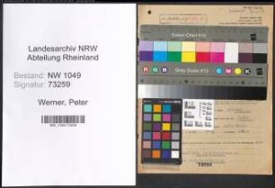 Entnazifizierung Peter Werner , geb. 31.10.1899 (Wachtmeister)