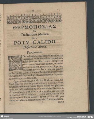 De Potu Calido Dissertatio altera