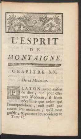 Chapitre XX. De la Médecine