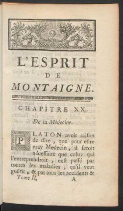 Chapitre XX. De la Médecine