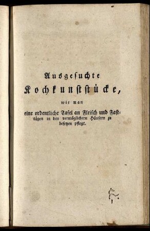Ausgesuchte Kochkunststücke, ...