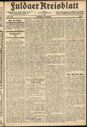 Ausgabe vom Sonntag, den 09. November 1924.