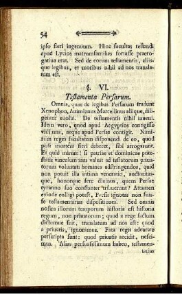 §. VI. Testamenta Persarum.