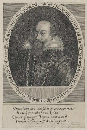 Bildnis des Wolfgangus Wilhelmus ab et in Volckensdorf