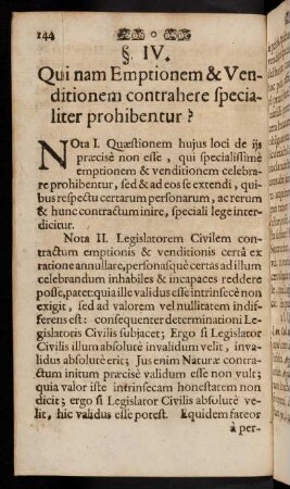 144-165, §. IV. Qui nam Emptionem & Venditionem contrahere specialiter prohibentur?