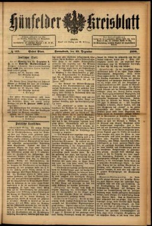 Ausgabe vom Samstag, den 19. Dezember 1896.