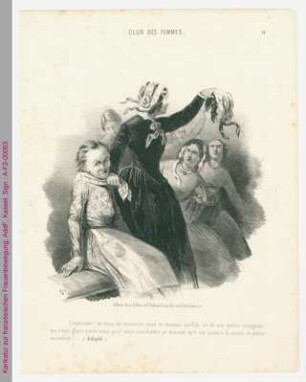 Karikatur zur französischen Frauenbewegung