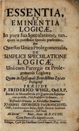 Essentia et eminentia logicae