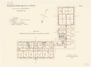 Joachimsthalsches Gymnasium, Templin: Beamtenwohnhaus und Wirtschaftsgebäude: Grundriss Obergeschoss 1:100