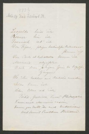 Brief an Hans von Bülow : o.D.