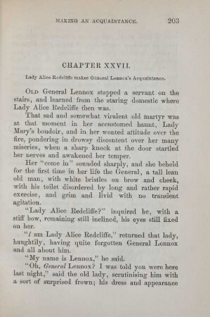 Chapter XXVII. Lady Alice Redcliffe makes General Lennox's acquaintance