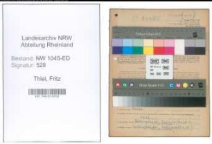 Entnazifizierung Fritz Thiel , geb. 03.03.1909 (Musiklehrer)