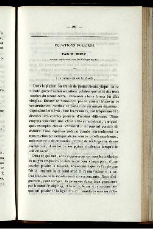 Équations polaires.