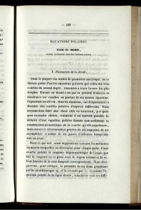 Équations polaires.