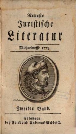 Neueste juristische Literatur : für d. Jahr ... 1778, 2 = Michaelmesse