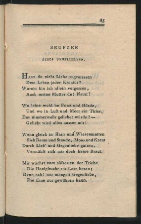 Seufzer Eines Ungeliebten