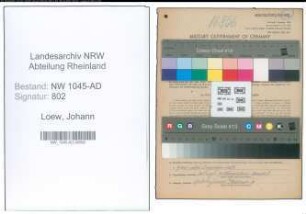Entnazifizierung Johann Loew , geb. 17.11.1891 (Beamter)