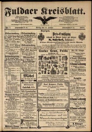 Zweite Ausgabe vom Freitag, den 15. Januar 1904.