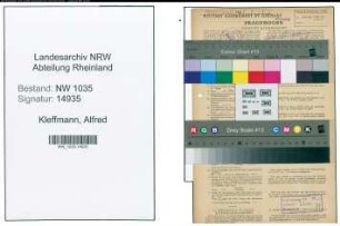 Entnazifizierung Alfred Kleffmann , geb. 04.04.1904 (Zeichner)