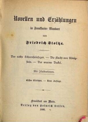 Novellen und Erzählungen in Frankfurter Mundart von Friedrich Stoltze : Mit Illustrationen, 1