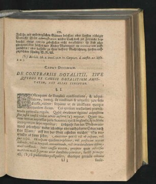 Caput Decimum. De Contrariis Dotalitii, Sive Quibus Ex Causis Dotalitium Amittatur, aut Alias Finiatur.