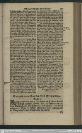 Evangelium am Tage der Heil. Drey Könige. Matth. 2.