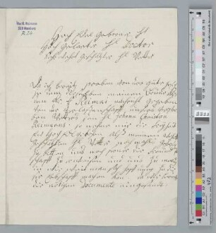 Brief an Johann Albert Heinrich Reimarus