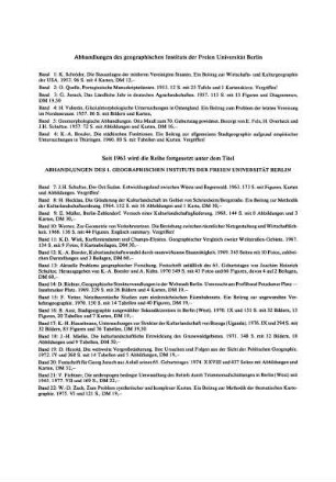 Abhandlungen des geographischen Instituts der Freien Universität Berlin