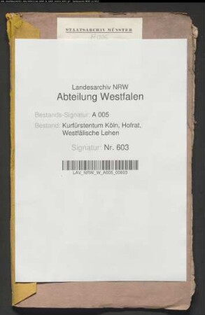 Belehnungen mit einer Hufe Landes zu Lerck vor Brilon (Padberger Afterlehen). Hermann Bödinckhausen, 1572;. derselbe, 1590;. Laurenz Bödinghausen, 1614;. derselbe, 1652