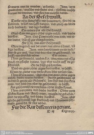 Zu der Geschwulst.