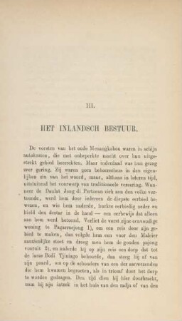III. Het inlandsch bestuur