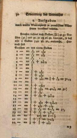 Versuche in Socratischen Gesprächen über die wichtigsten Gegenstände der Arithmetik, 3. Anleitung zur praktischen Rechenkunst, Fortsetzung