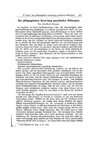 Zur pädagogischen Bewertung psychischer Störungen