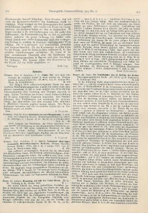 474-475 [Rezension] Nager, Franz, Die Trinitätslehre des hl. Basilius des Großen. Eine dogmengeschichtl. Studie