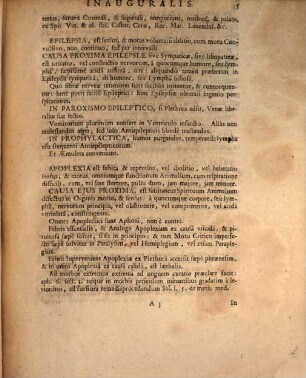 Disp. med. inaug. de praecipuis cerebri affectibus