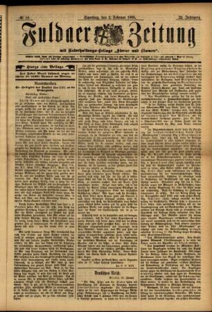 Erste Ausgabe vom Samstag, den 02. Februar 1895.
