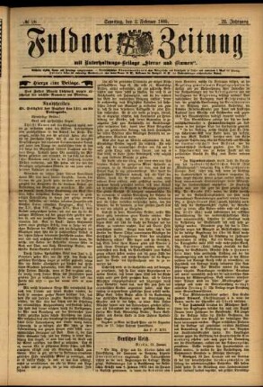 Erste Ausgabe vom Samstag, den 02. Februar 1895.